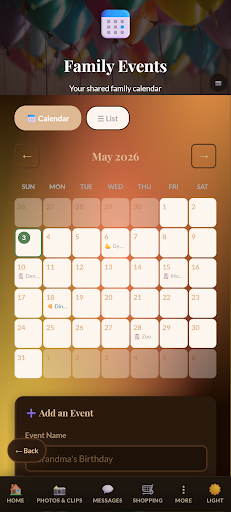 Family Events Calendar